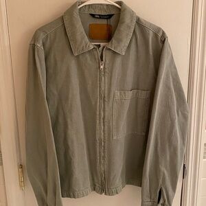 Zara Khaki Green Casual Jacket